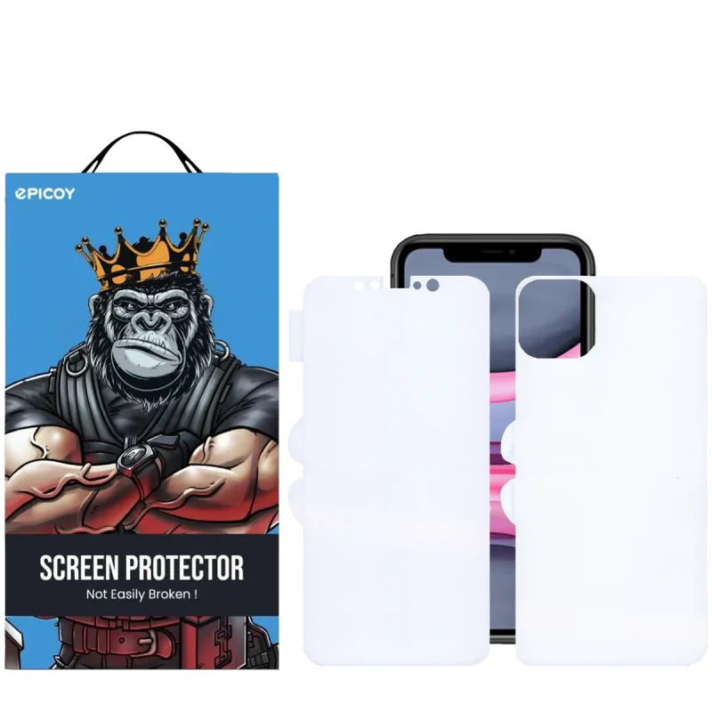 محافظ صفحه نمایش اپیکوی مدل Hydrogel-cover مناسب برای گوشی موبایل اپل iPhone 11 به همراه محافظ پشت گوشی