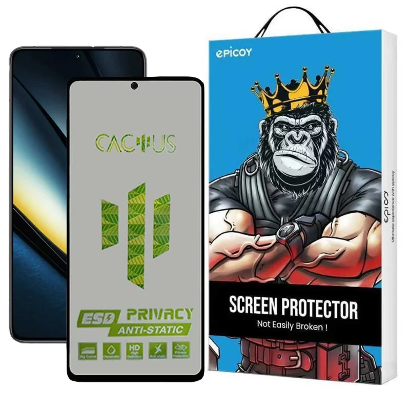 محافظ صفحه نمایش حریم شخصی اپیکوی مدل Cactus-ESD-Privacy مناسب برای گوشی موبایل شیائومی Xiaomi Poco F6 Pro / Xiaomi Poco F6 / Xiaomi Redmi Turbo 3