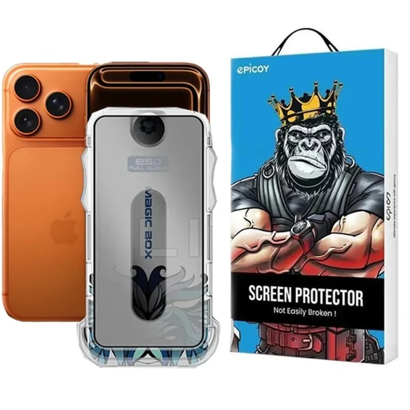 محافظ صفحه نمایش حریم شخصی اپیکوی مدل Lion Privacy Easy Install مناسب برای گوشی موبایل اپل iPhone 17 Pro Max به همراه کیت نصب