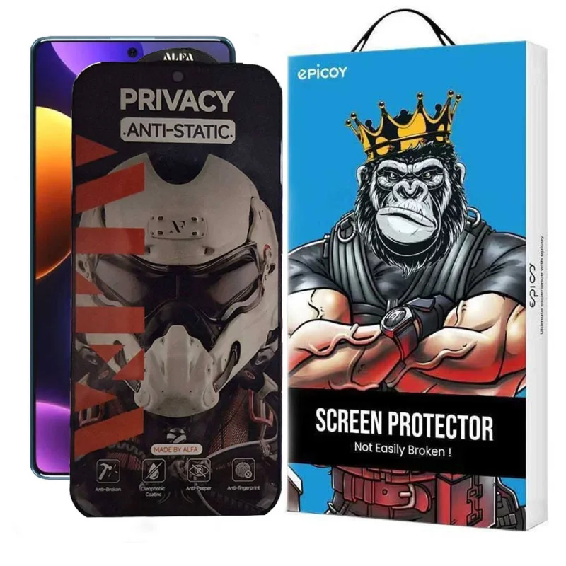 محافظ صفحه نمایش حریم شخصی اپیکوی مدل Alpha مناسب برای گوشی موبایل شیائومی Redmi Note 12 Turbo/ Note 12 Pro 5G/ Note 12 Explorer/ Note 12 Discovery/ Note 12 Pro Speed