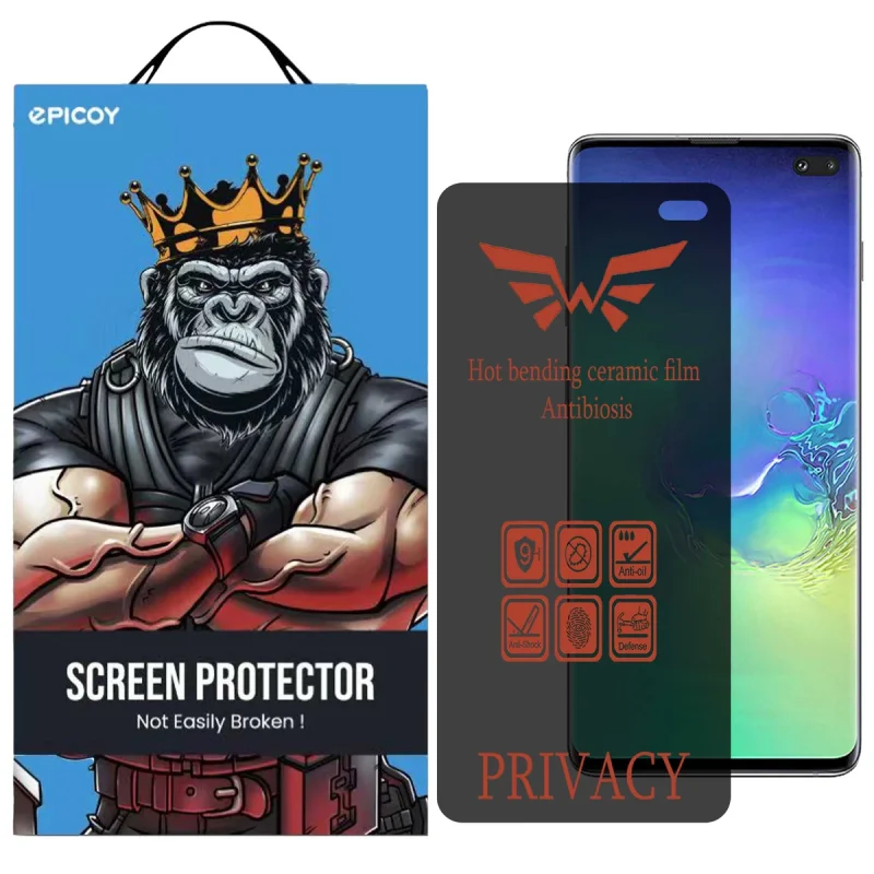 محافظ صفحه نمایش حریم شخصی اپیکوی مدل  Nano-Privacy مناسب برای گوشی موبایل سامسونگ Galaxy S10 Plus
