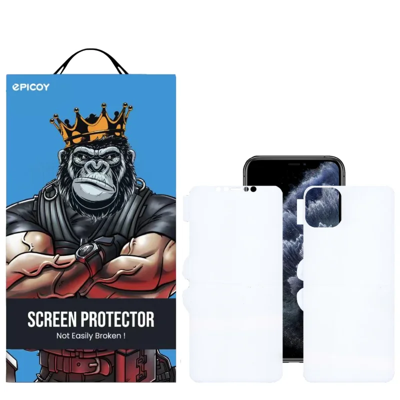 محافظ صفحه نمایش اپیکوی مدل Hydrogel-cover مناسب برای گوشی موبایل اپل iPhone 11 Pro Max به همراه محافظ پشت گوشی
