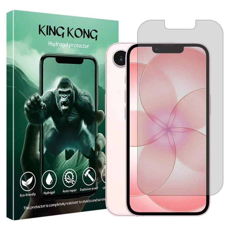 محافظ صفحه نمایش مات کینگ کونگ مدل هیدروژلی مناسب برای گوشی موبایل اپل iPhone 17e