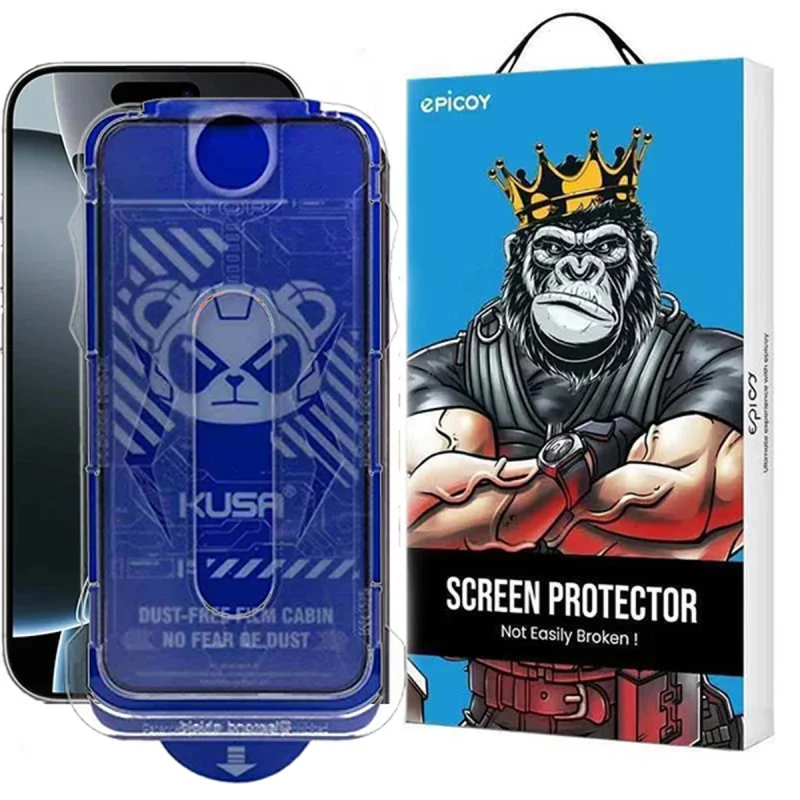 محافظ صفحه نمایش حریم شخصی اپیکوی مدل Kusa Easy install Kit مناسب برای گوشی موبایل اپل iPhone 17 Pro/ 17 / 16 Pro به همراه کیت نصب