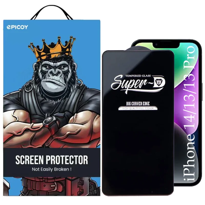 محافظ صفحه نمایش اپیکوی مدل Super 5D مناسب برای گوشی موبایل اپل iPhone 16e / 14 / 13 /13 Pro