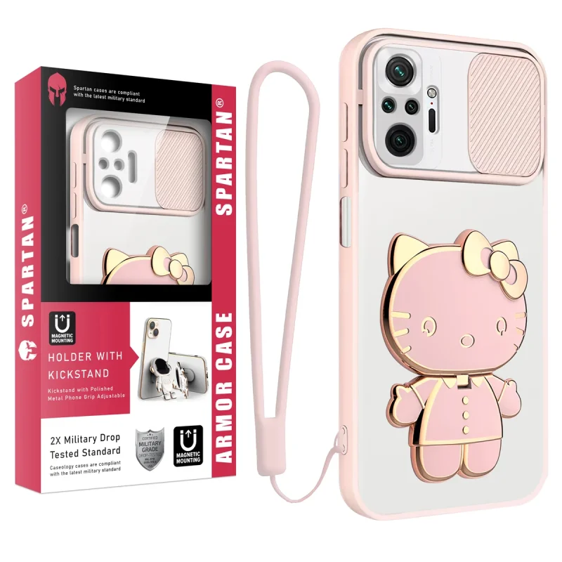 کاور اسپارتان مدل Camshield Kitty مناسب برای گوشی موبایل شیائومی Redmi Note 10 Pro / Note 10 Pro Maxبه همراه بند نگهدارنده