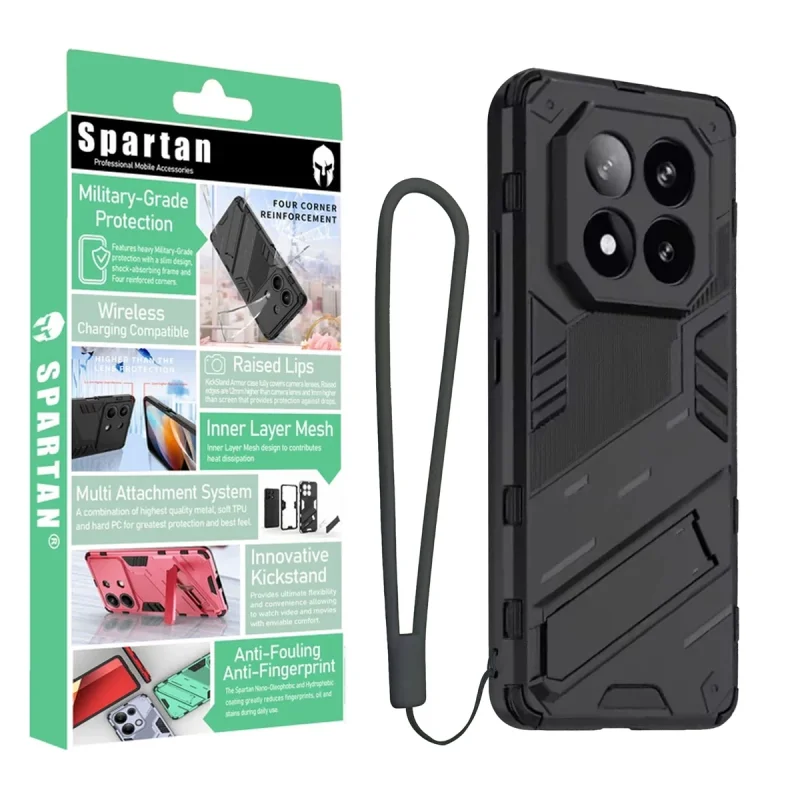 کاور اسپارتان مدل Bibercas Strap مناسب برای گوشی موبایل شیائومی Redmi Note 15 Pro 5G به همراه بندآویز