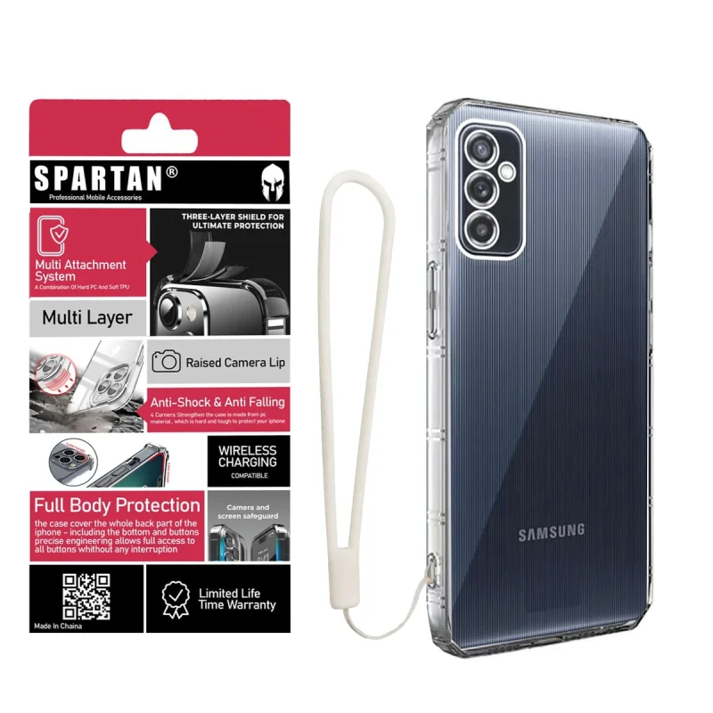 کاور اسپارتان مدل Airbag Four-Sided Strap مناسب برای گوشی موبایل سامسونگ Galaxy A16 4G به همراه بندآویز