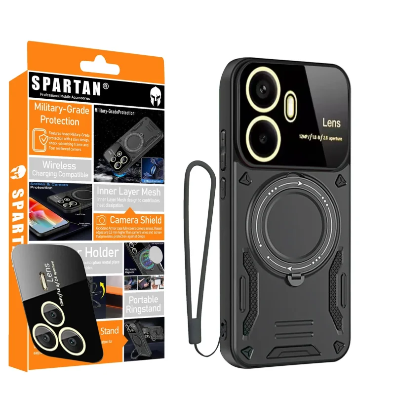 کاور اسپارتان مدل Hybrid Strap مناسب برای گوشی موبایل شیائومی Poco F7 به همراه بند آویز