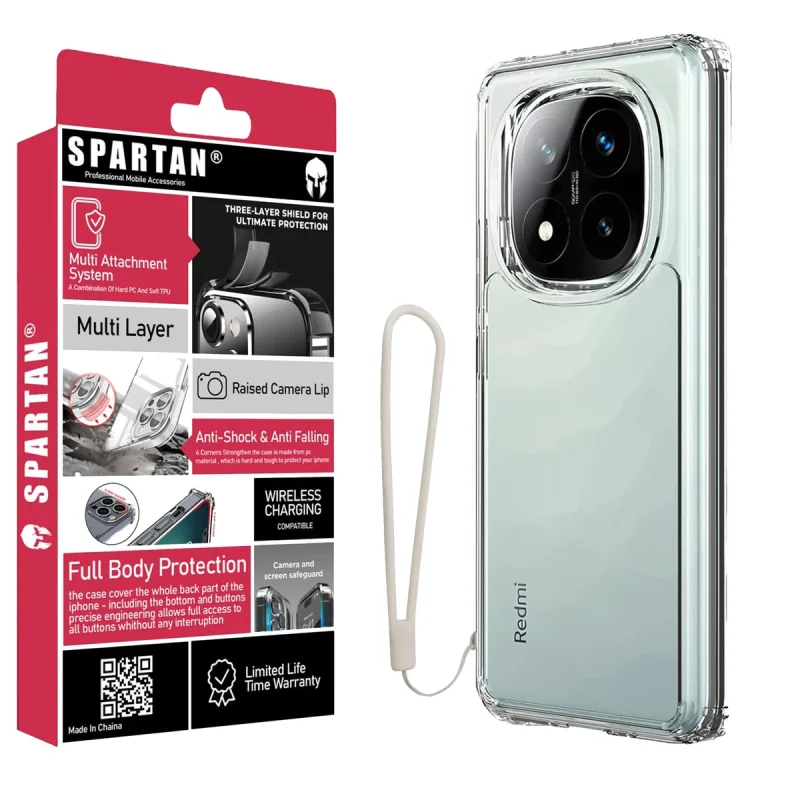 کاور اسپارتان مدل Airbag Space Strap مناسب برای گوشی موبایل شیائومی Redmi Note 14 Pro Plus به همراه بند آویز