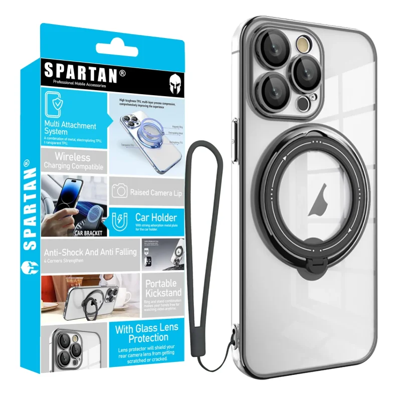 کاور اسپارتان مدل Ring Stand Strap مناسب برای گوشی موبایل اپل iPhone 16 Pro Max به همراه بند