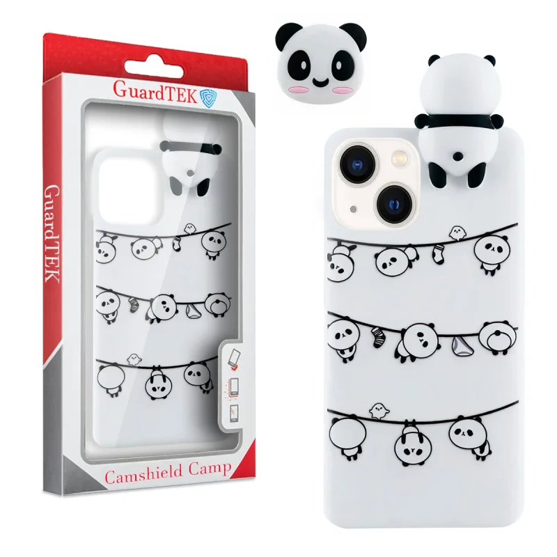 کاور گاردتک اساک مدل Panda مناسب برای گوشی موبایل اپل Iphone 13 Mini به همراه پاپ سوکت