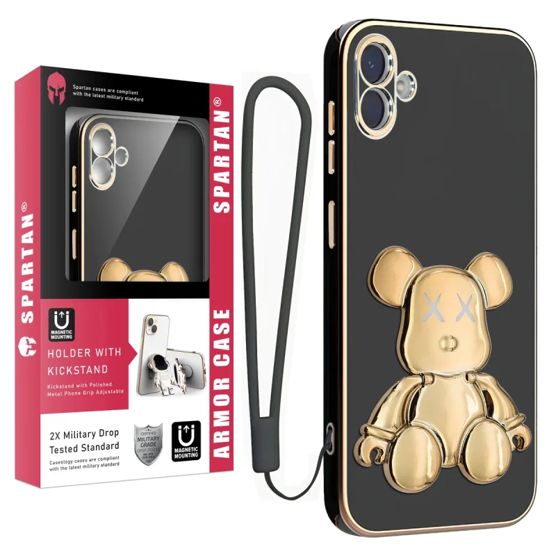 کاور اسپارتان مدل Teddy Bear مناسب برای گوشی موبایل سامسونگ Galaxy A04 به همراه بند