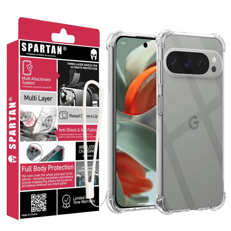 کاور اسپارتان مدل Airbag Strap مناسب برای گوشی موبایل گوگل Pixel 9 Pro به همراه بندآویز