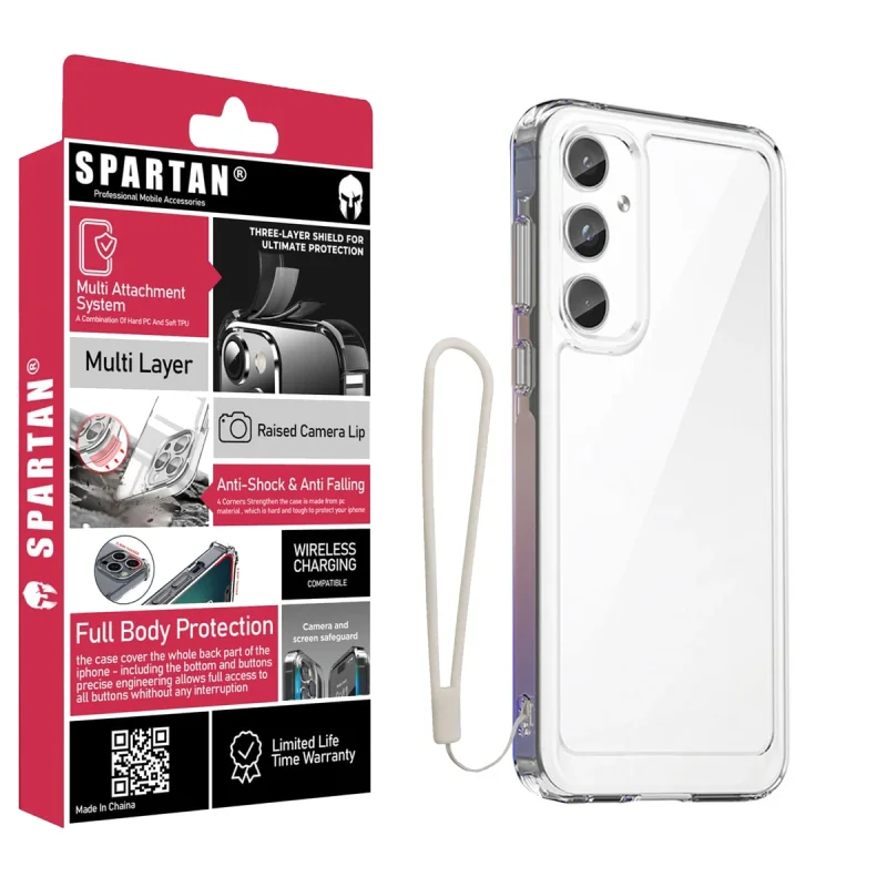 کاور اسپارتان مدل Airbag Space Strap مناسب برای گوشی موبایل سامسونگ Galaxy A56 به همراه بند آویز