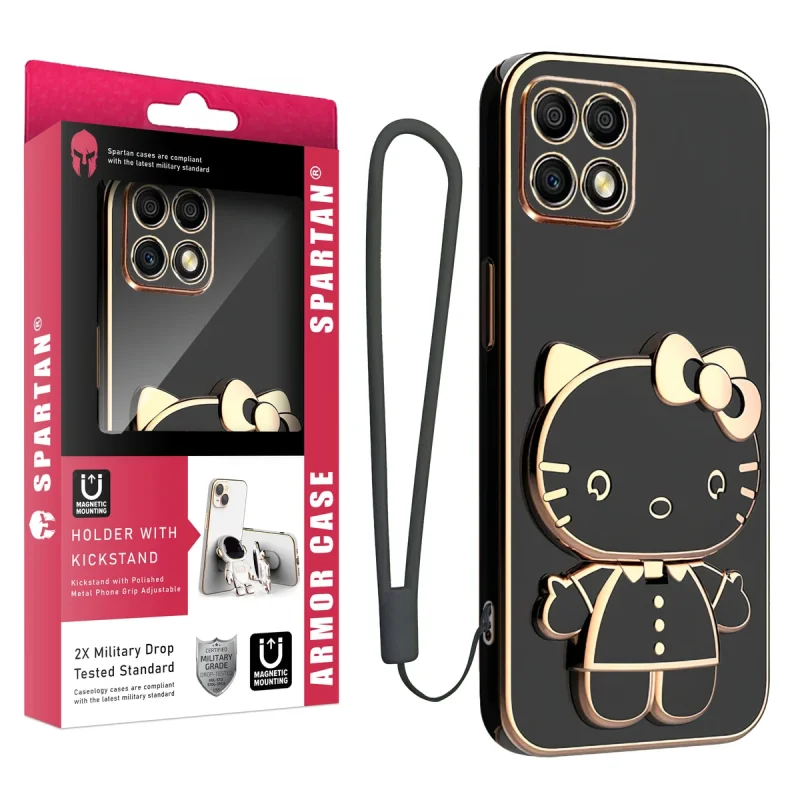 کاور اسپارتان مدل Kitty Strap مناسب برای گوشی موبایل آنر X8A به همراه بند
