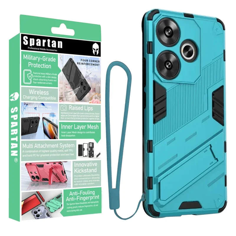 کاور اسپارتان مدل Bibercas Strap مناسب برای گوشی موبایل شیائومی Poco F6 5G / Redmi Turbo 3 به همراه بند