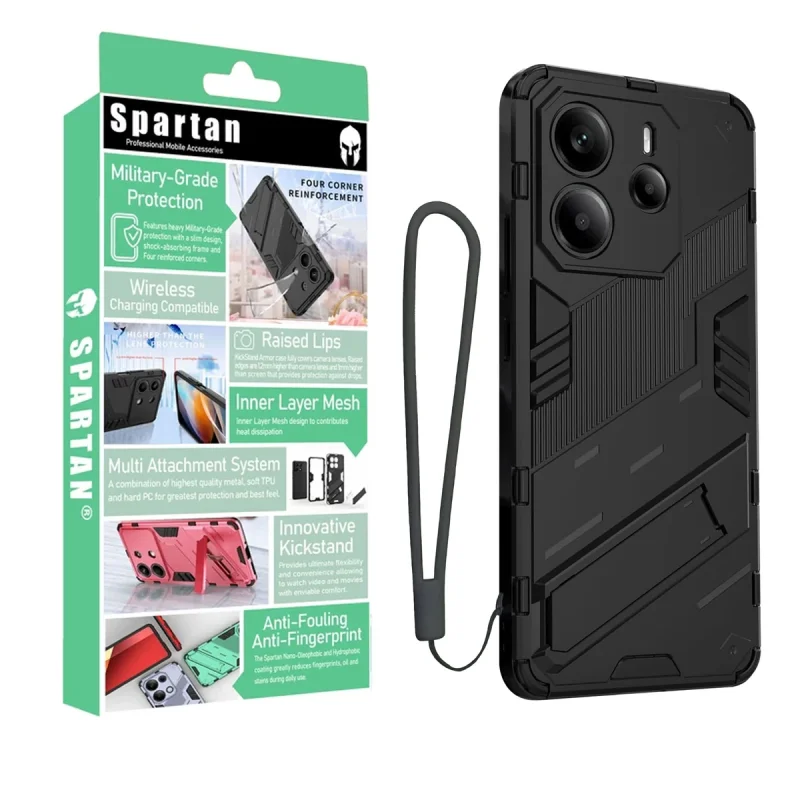 کاور اسپارتان مدل Bibercas Strap مناسب برای گوشی موبایل شیائومی Redmi Note 14 4G به همراه بندآویز