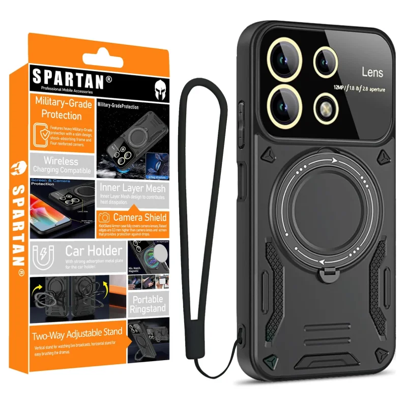 کاور اسپارتان مدل Hybrid Armor Strap مناسب برای گوشی موبایل شیائومی Redmi Note 13 Pro 5G / Poco X6 5G به همراه بند