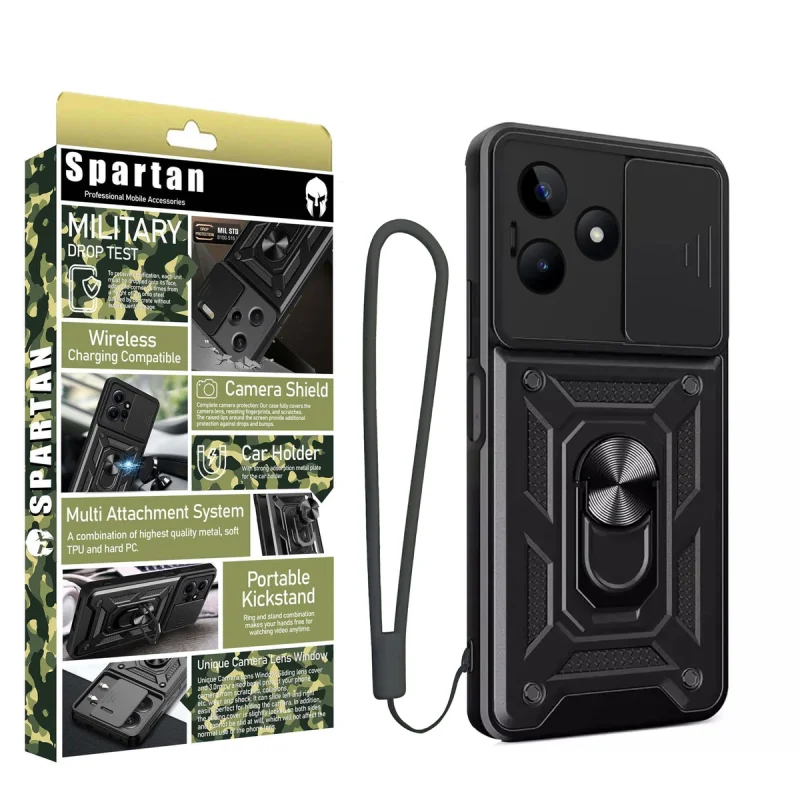 کاور اسپارتان مدل Defender Armor Strap مناسب برای گوشی موبایل ریلمی Realme C63/ C61 به همراه بندآویز