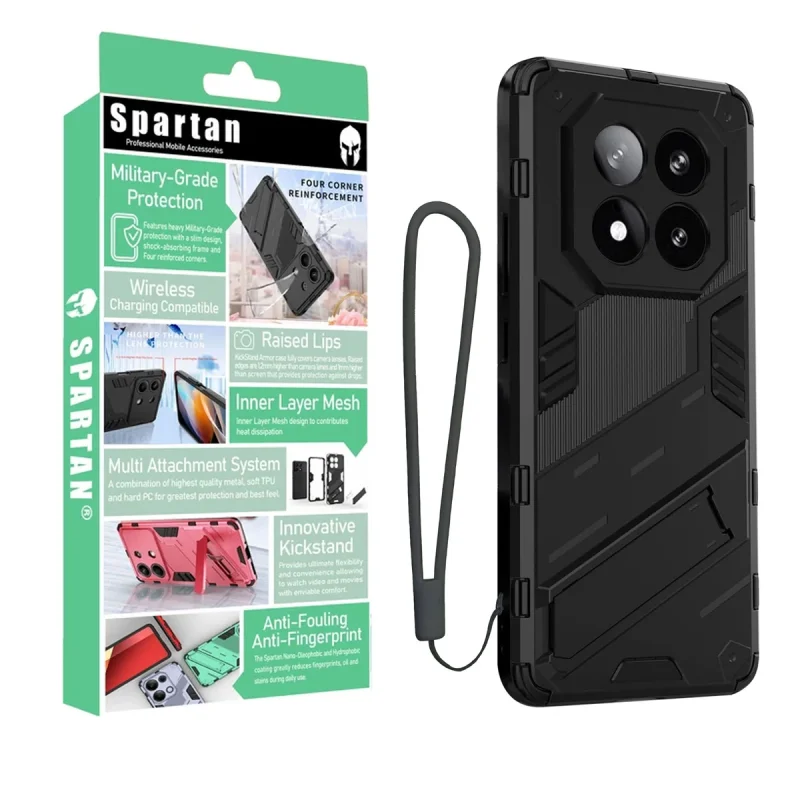 کاور اسپارتان مدل Bibercas Strap مناسب برای گوشی موبایل شیائومی Redmi Note 14 Pro Plus به همراه بندآویز