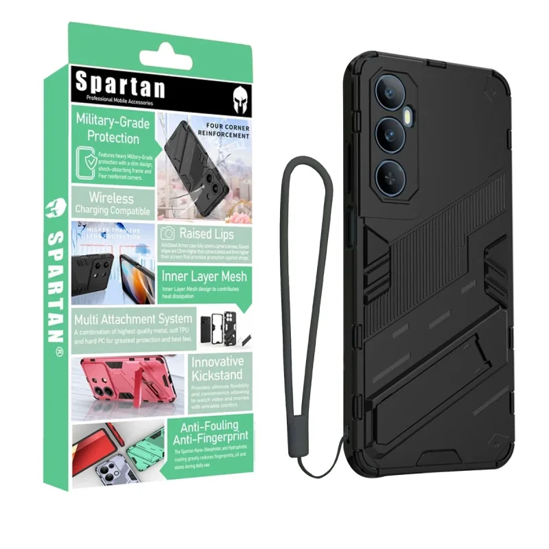 کاور اسپارتان مدل Bibercas Strap مناسب برای گوشی موبایل ریلمی Realme C65 4G به همراه بندآویز