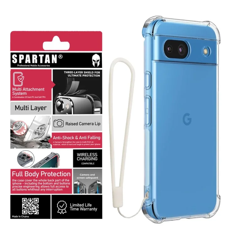 کاور اسپارتان مدل Airbag Strap مناسب برای گوشی موبایل گوگل Pixel 8A به همراه بند آویز