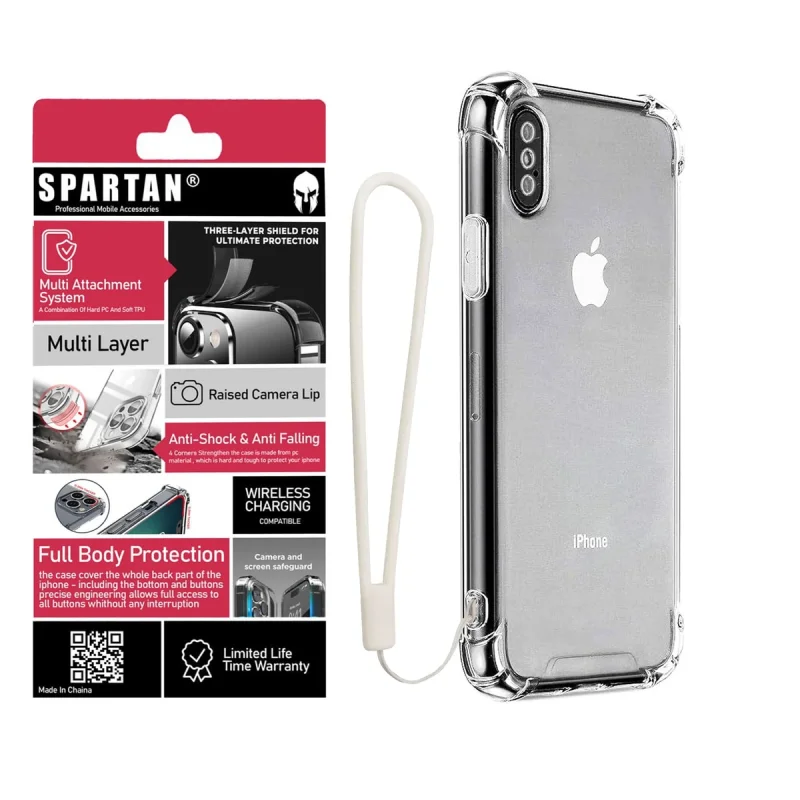 کاور اسپارتان مدل Airbag Strap مناسب برای گوشی موبایل اپل iPhone XS Max به همراه بندآویز