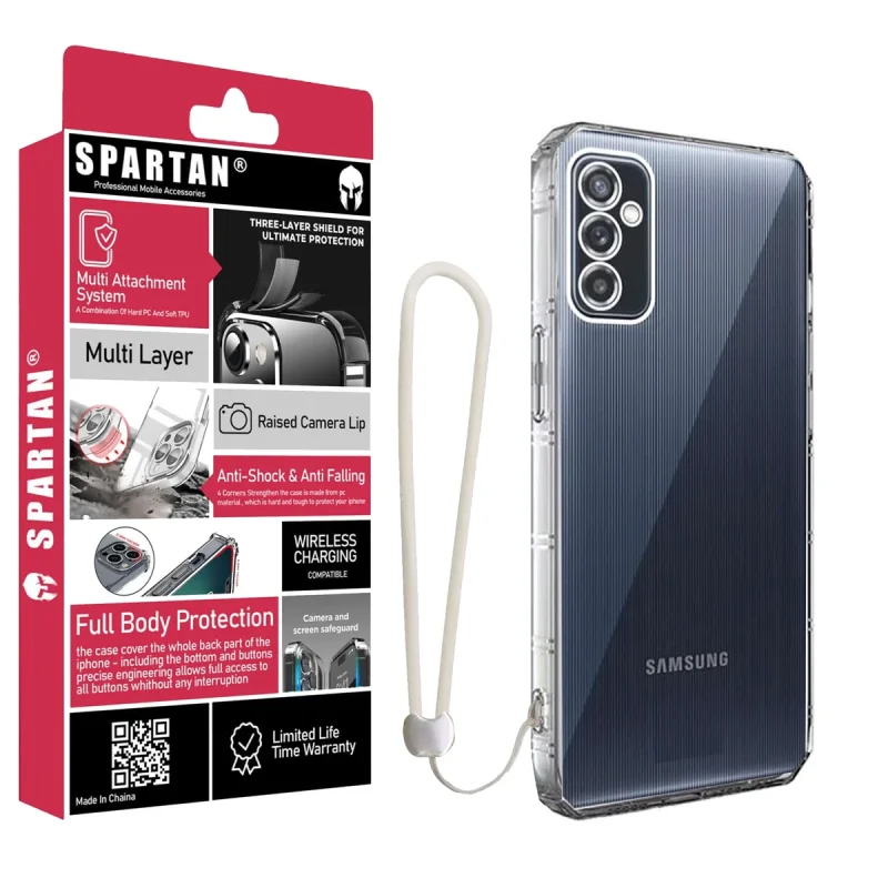 کاور اسپارتان مدل Airbag Four-Sided Apple Strap مناسب برای گوشی موبایل سامسونگ Galaxy A56 به همراه بندآویز