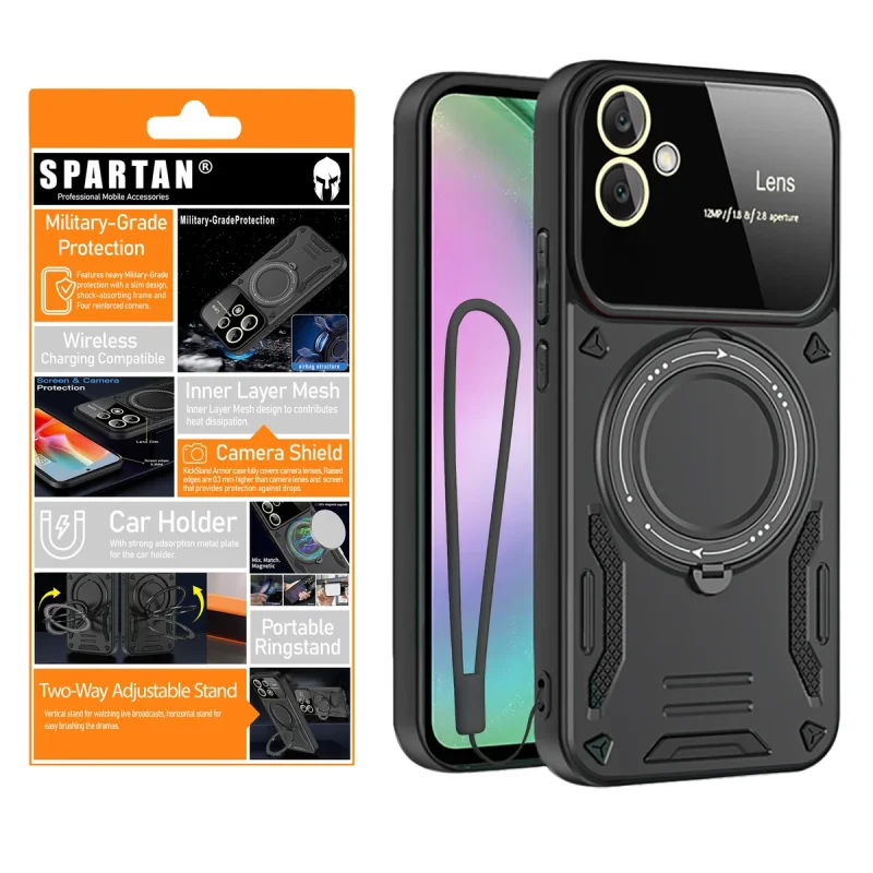 کاور اسپارتان مدل Hybrid Armor Strap مناسب برای گوشی موبایل سامسونگ Galaxy A06 به همراه بند