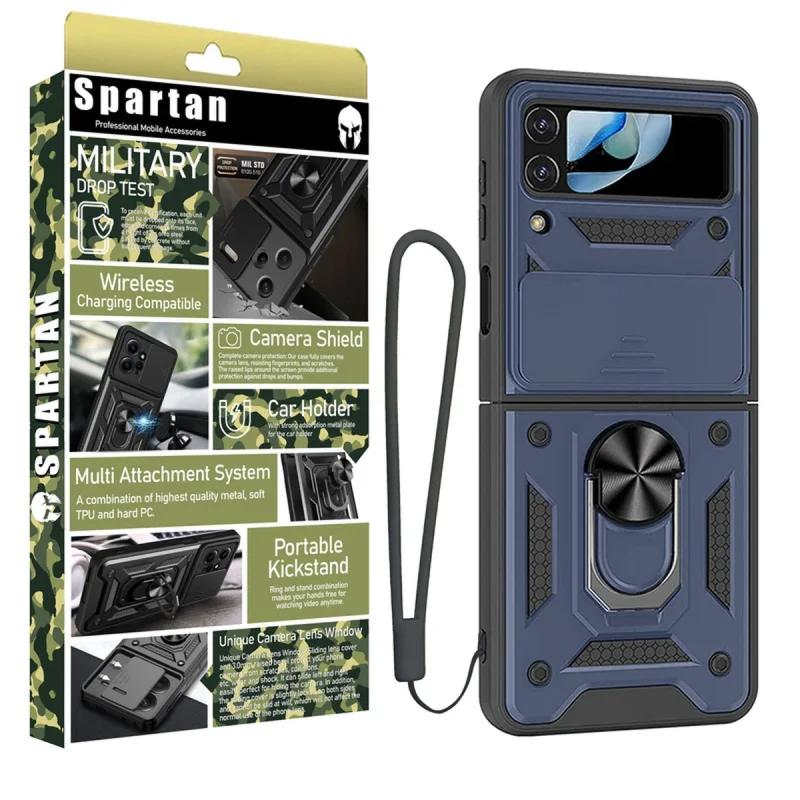 کاور اسپارتان مدل Defender Armor Strap مناسب برای گوشی موبایل سامسونگ  Galaxy Z Flip 5 به همراه بندآویز