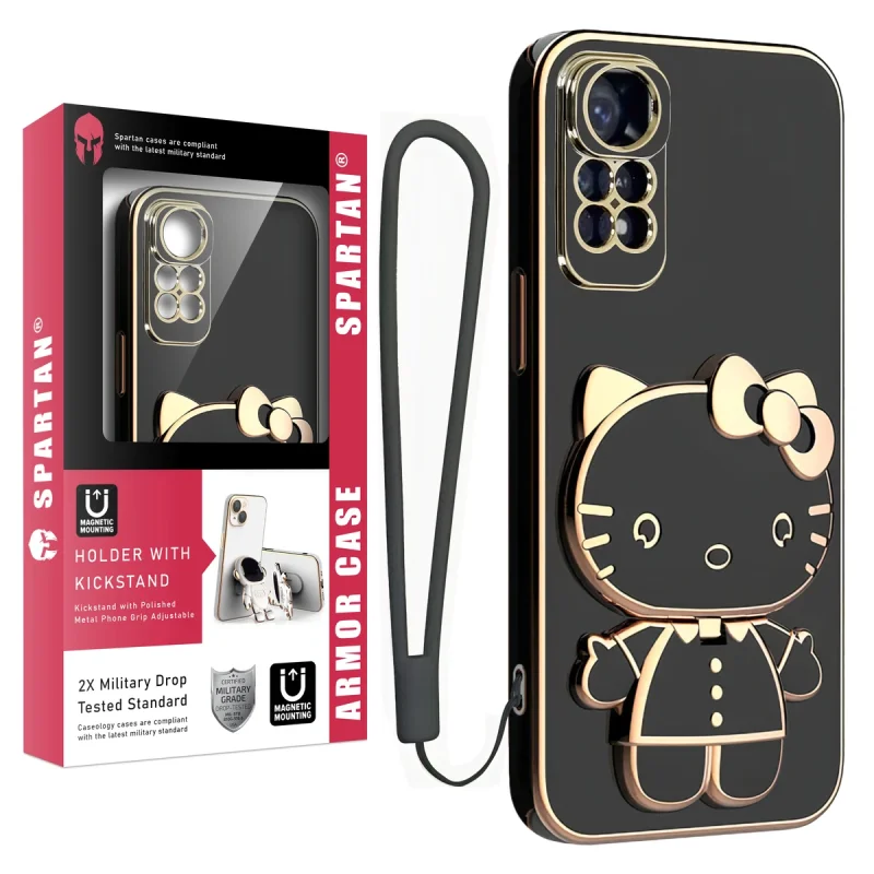 کاور اسپارتان مدل Kitty مناسب برای گوشی موبایل شیائومی Redmi Note 12 Pro 4G / Note 11 Pro به همراه بند نگهدارنده