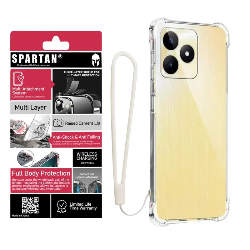 کاور اسپارتان مدل Airbag Strap مناسب برای گوشی موبایل ریلمی Realme C63/ C61 به همراه بندآویز