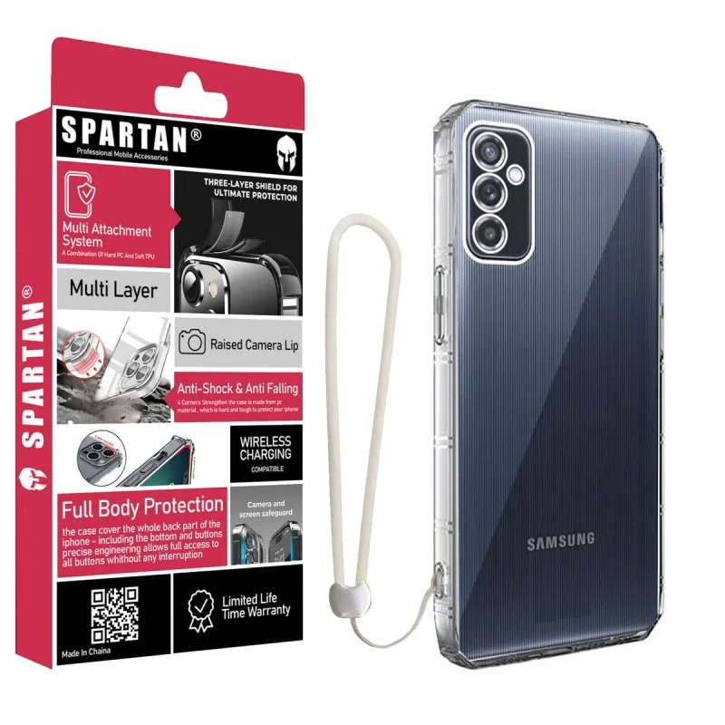 کاور اسپارتان مدل Airbag Four-Sided Apple Strap مناسب برای گوشی موبایل سامسونگ Galaxy A26 به همراه بندآویز
