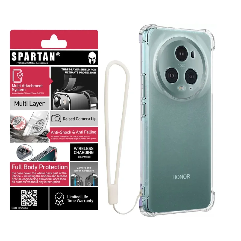 کاور اسپارتان مدل Airbag Strap مناسب برای گوشی موبایل آنر Magic5 Pro 5G به همراه بندآویز