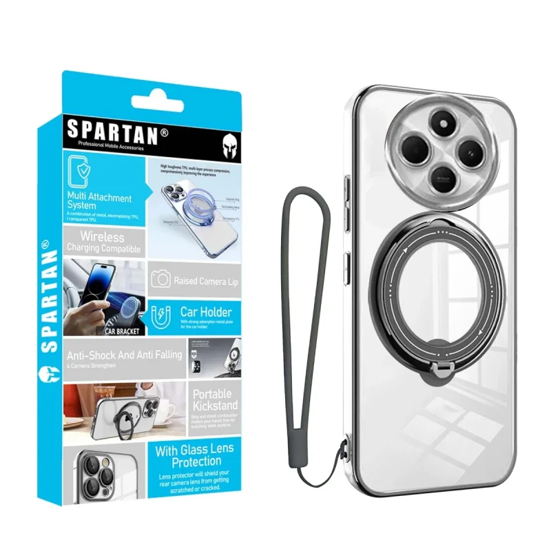 کاور اسپارتان مدل Ring Stand Strap مناسب برای گوشی موبایل شیائومی Redmi A4 / Redmi 14C / Redmi 14R / Poco C75 به همراه بندآویز