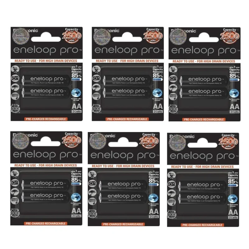 باتری قلمی قابل شارژ پاناسونیک مدل Eneloop Pro بسته 12 عددی