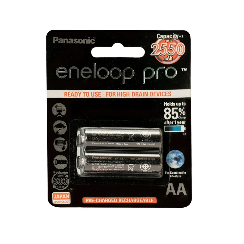 باتری قلمی  قابل شارژ پاناسونیک مدل eneloop pro 2550 mha بسته ۲ عددی