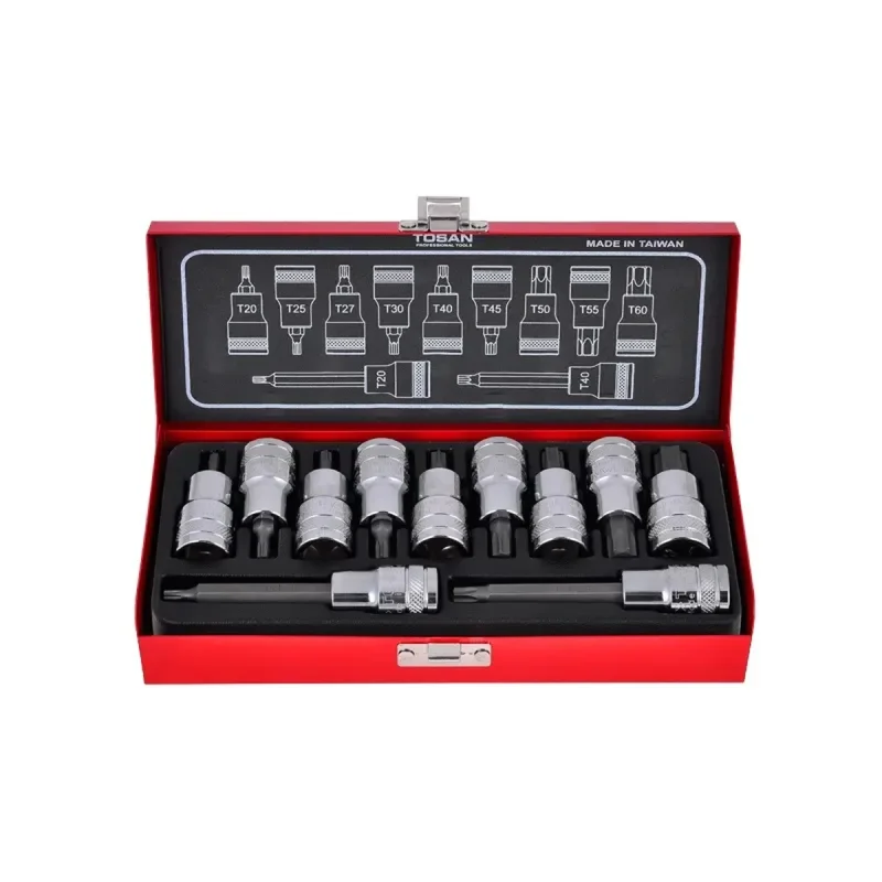 آچار بکس بیت ستاره ای توسن مدل T1253-15TB مجموعه 15 عددی
