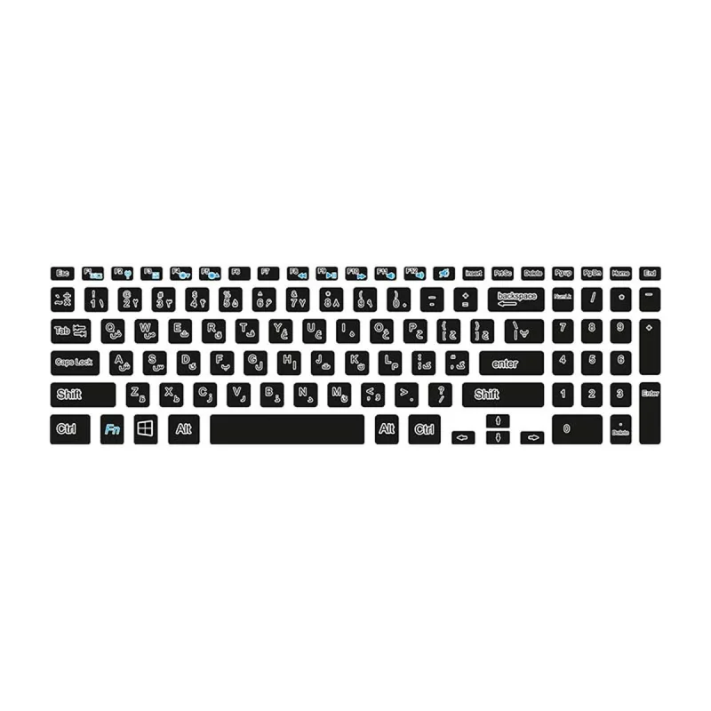 برچسب حروف فارسی کیبورد توییجین و موییجین مدل black 01 مناسب برای لپ تاپ Dell inspiron 3521