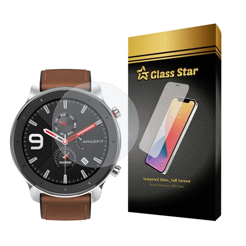 محافظ صفحه نمایش گلس استار مدل WATCHSAFS مناسب برای ساعت هوشمند آمازفیت GTR 47 mm