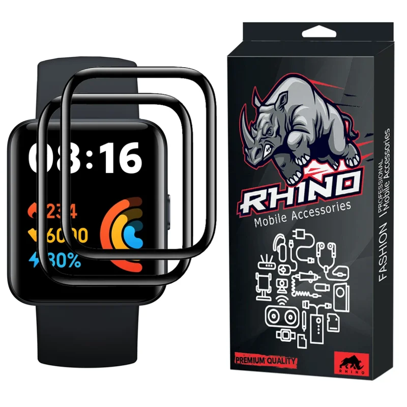 محافظ صفحه نمایش راینو مدل PMA مناسب برای ساعت هوشمند شیائومی Mi Watch 2 Lite بسته 2 عددی