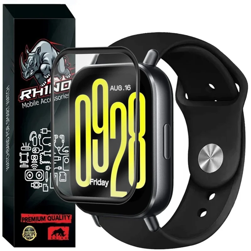 محافظ صفحه نمایش راینو مدل PMA-Silicone مناسب برای ساعت هوشمند شیائومی Redmi Watch 5 Active به همراه بند