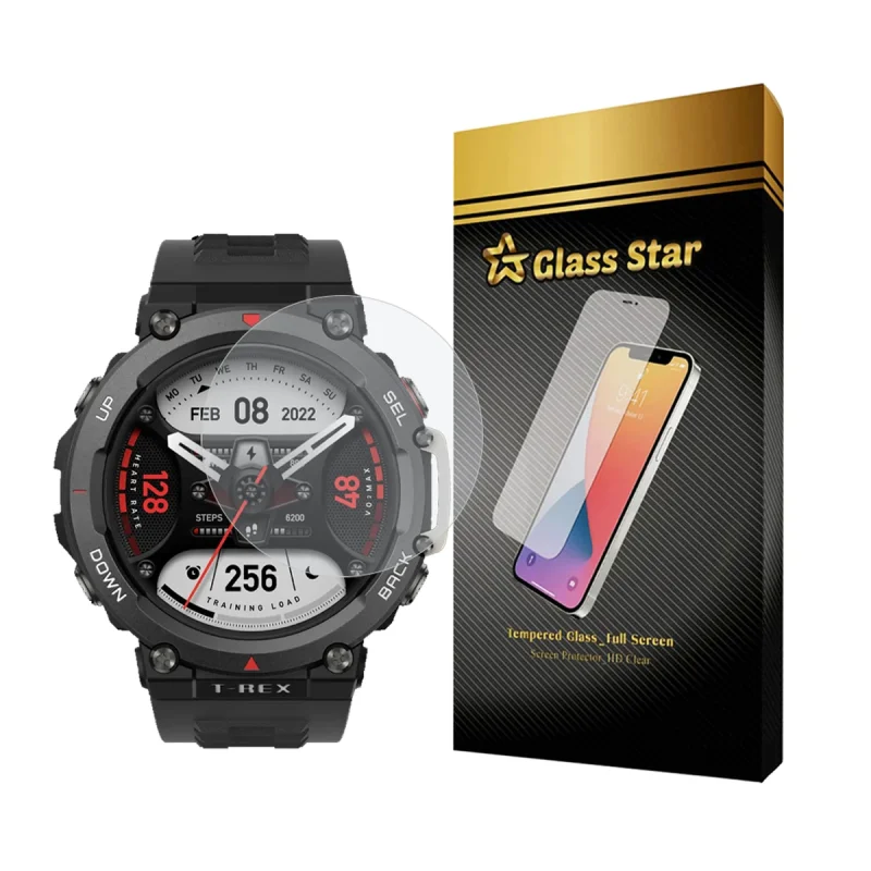 محافظ صفحه نمایش گلس استار مدل WATCHSAFS مناسب برای ساعت هوشمند آمازفیت T-Rex 2
