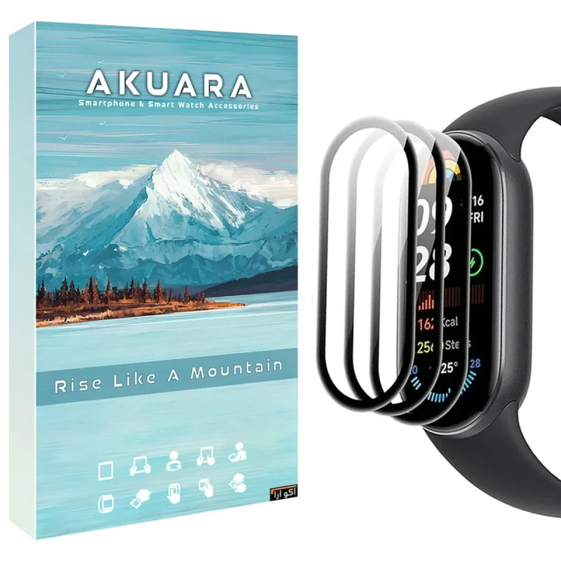 محافظ صفحه نمایش آکوآرا مدل PMMA مناسب برای ساعت هوشمند شیائومی Mi Band 4 12mm بسته سه عددی
