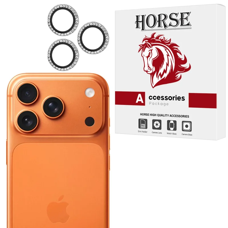 محافظ لنز دوربین شیشه‌ای هورس مدل NRIH20 مناسب برای گوشی موبایل اپل iPhone 17 Pro