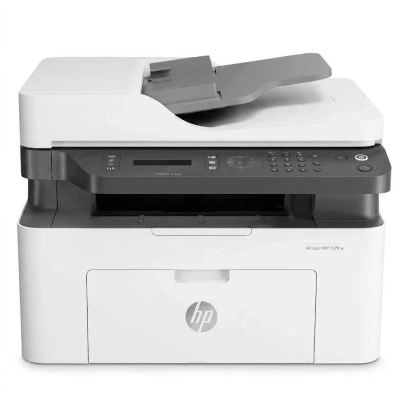 پرینتر چندکاره لیزری تک‌رنگ A4 اچ‌پی مدل Laser MFP 139fnw با قابلیت پرینت، اسکن، کپی و فکس، اتصال USB، وای‌فای و شبکه