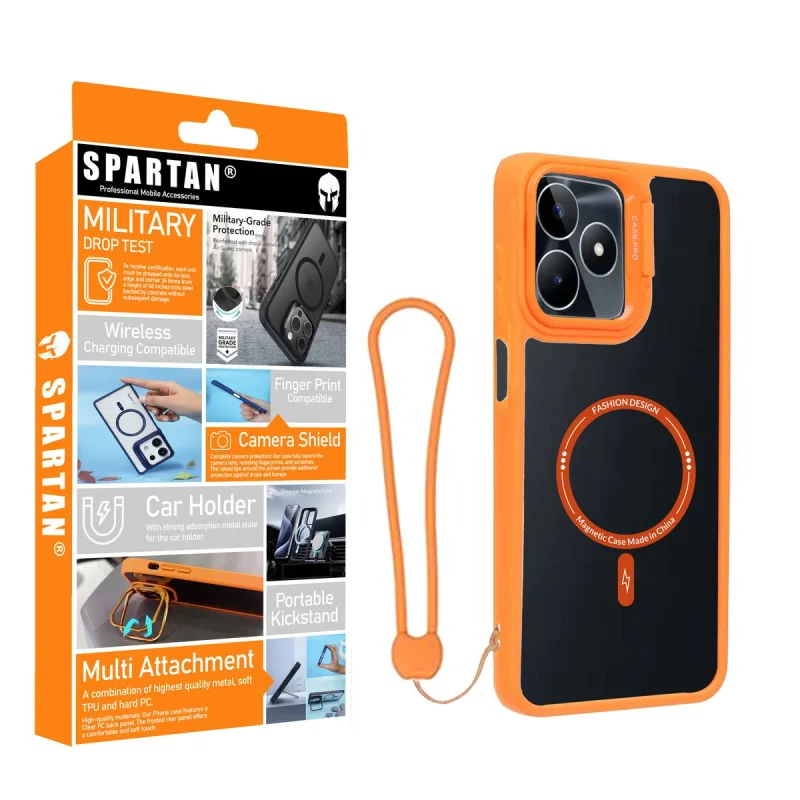 کاور اسپارتان مدل CasePro Magnetic Apple Strap مناسب برای گوشی موبایل ریلمی Realme Note 50 4G/ C53/ C51 به همراه بند