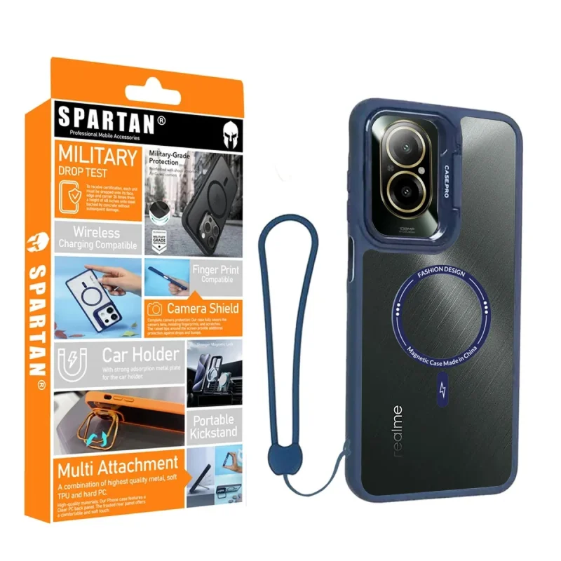 کاور اسپارتان مدل CasePro Magnetic Strap مناسب برای گوشی موبایل ریلمی C67 به همراه بند