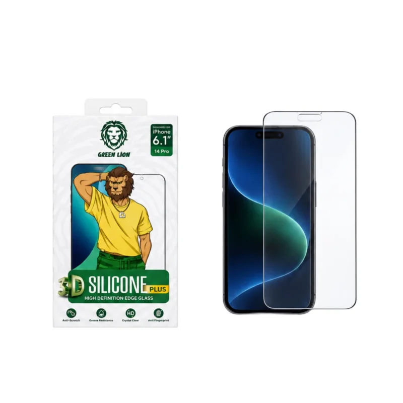 محافظ صفحه نمایش گرین لاین مدل silicon plus مناسب برای گوشی موبایل اپل iphone 14pro